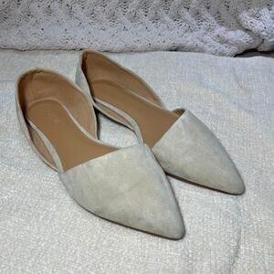 J.CREW WOMAN TAN FLAT POINTED LEATHER SHOES SIZE 8.5